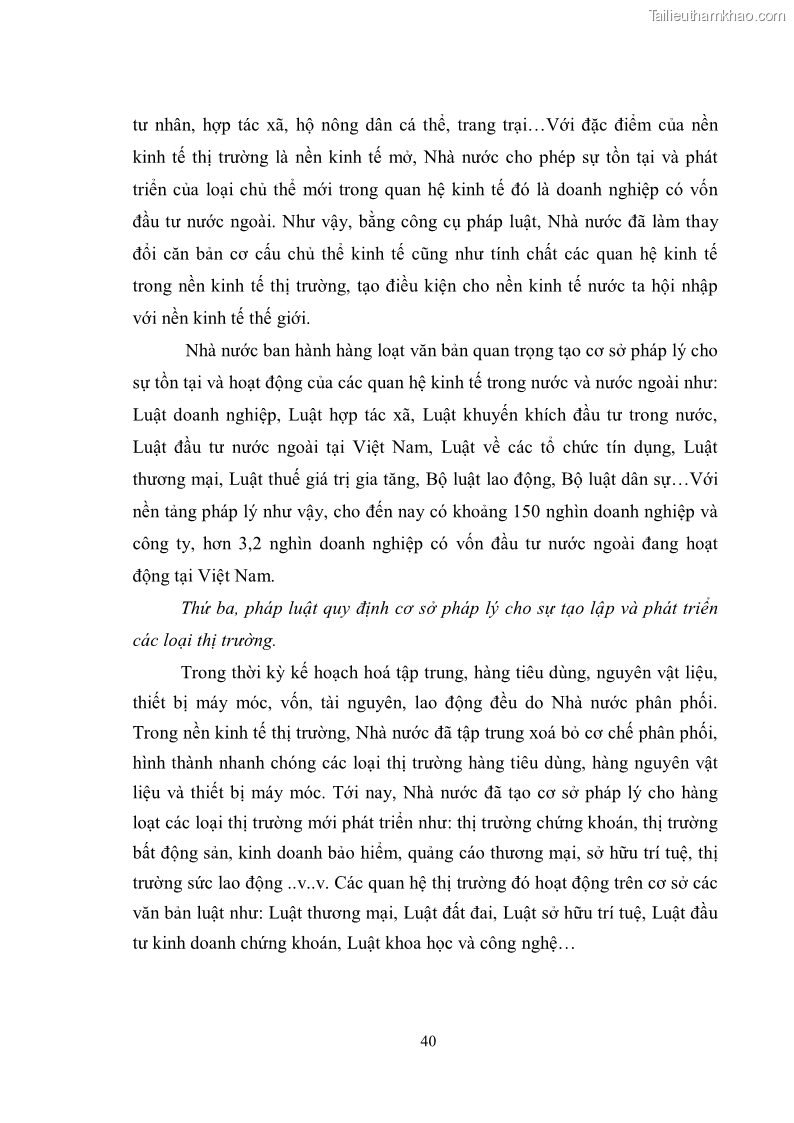 Luận văn thạc sĩ luật học Chức năng kinh tế của nhà nước trong nền kinh tế thị trường ở Việt Nam hiện nay - 4 Trang 43