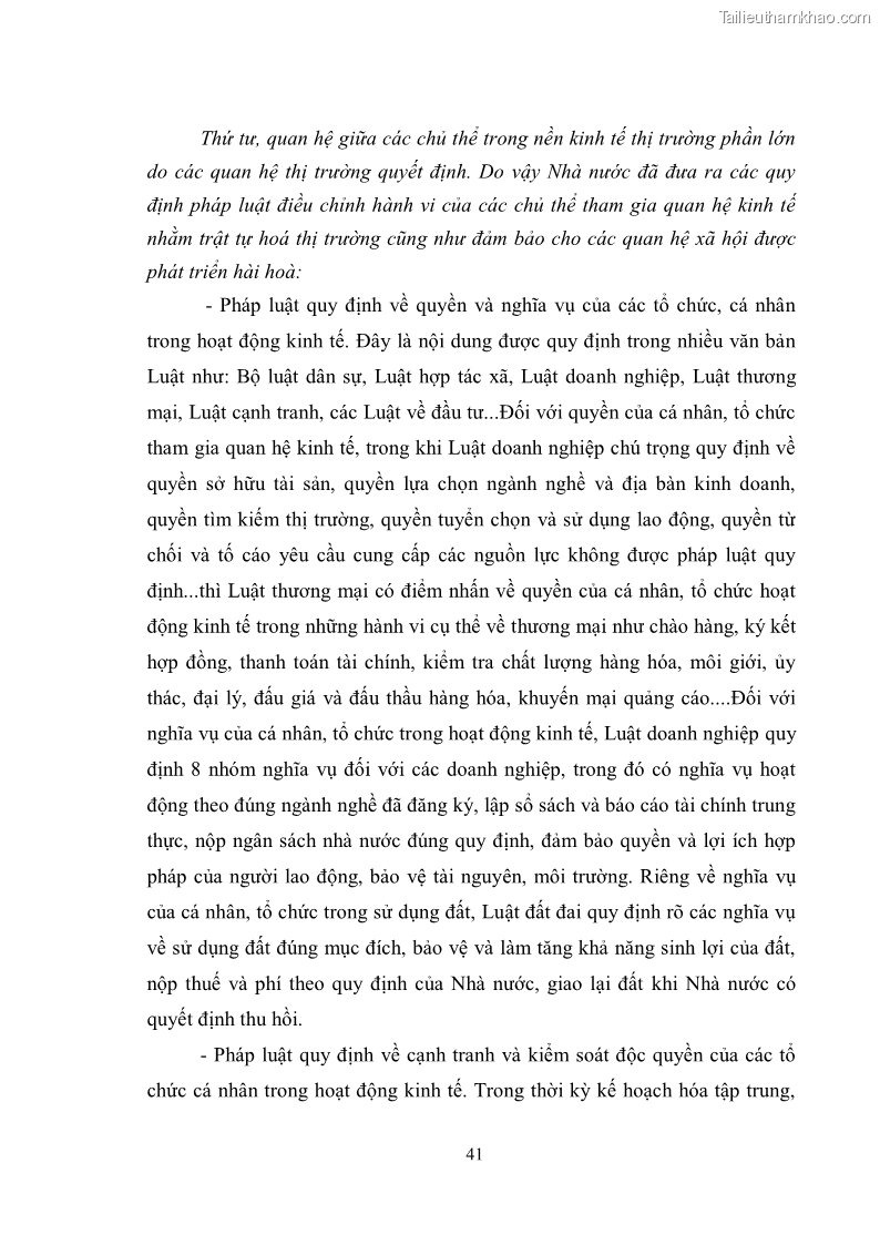 Luận văn thạc sĩ luật học Chức năng kinh tế của nhà nước trong nền kinh tế thị trường ở Việt Nam hiện nay - 4 Trang 44