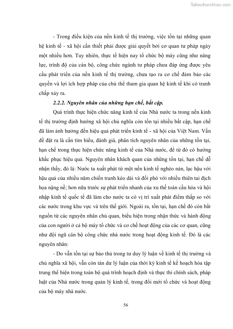 Luận văn thạc sĩ luật học Chức năng kinh tế của nhà nước trong nền kinh tế thị trường ở Việt Nam hiện nay - 5 Trang 59