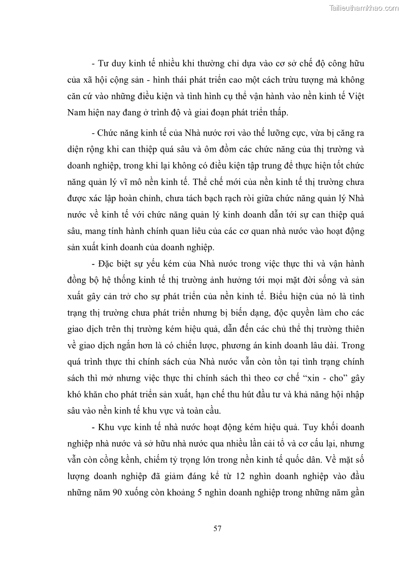 Luận văn thạc sĩ luật học Chức năng kinh tế của nhà nước trong nền kinh tế thị trường ở Việt Nam hiện nay - 5 Trang 60