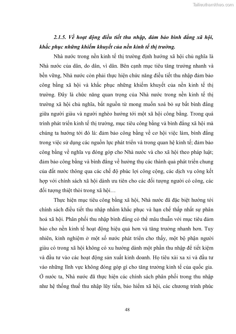 Luận văn thạc sĩ luật học Chức năng kinh tế của nhà nước trong nền kinh tế thị trường ở Việt Nam hiện nay - 5 Trang 51