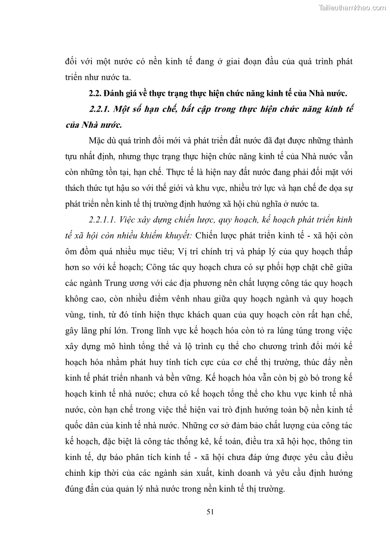 Luận văn thạc sĩ luật học Chức năng kinh tế của nhà nước trong nền kinh tế thị trường ở Việt Nam hiện nay - 5 Trang 54
