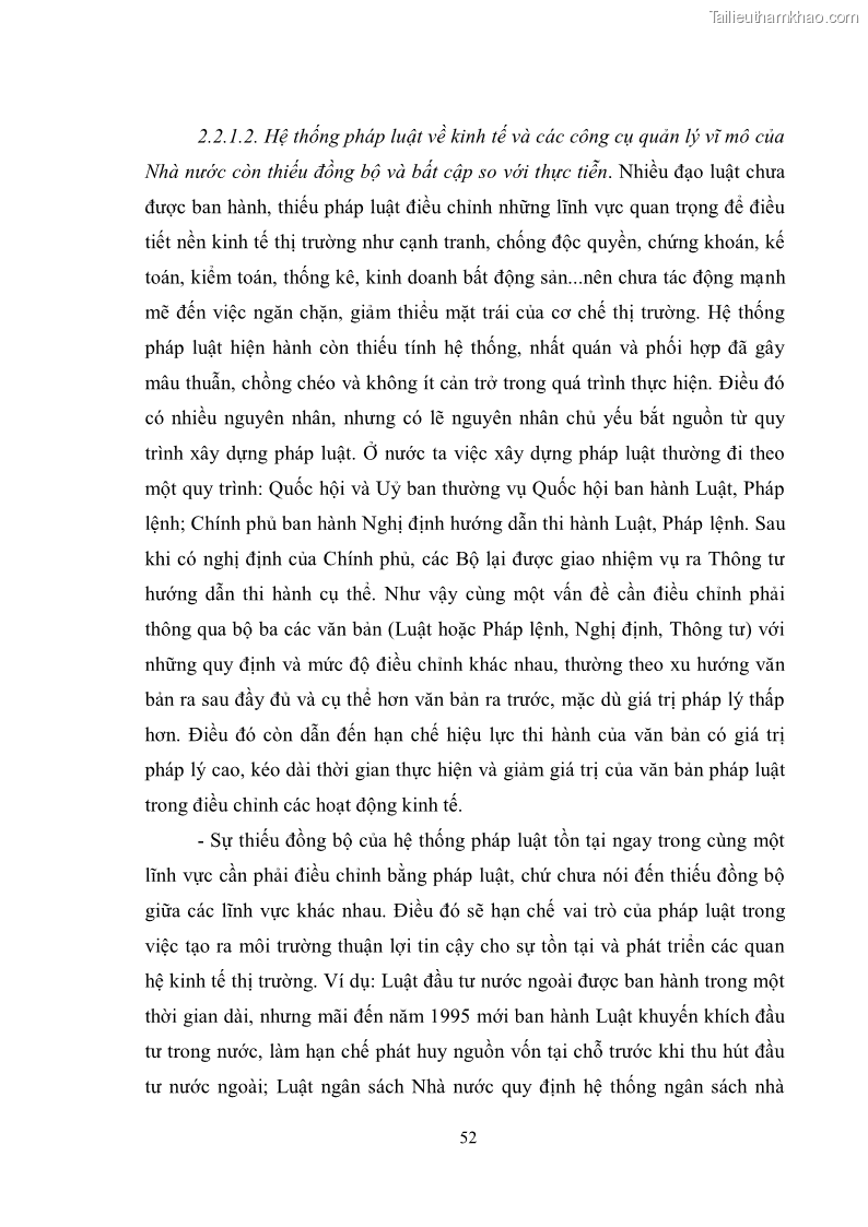 Luận văn thạc sĩ luật học Chức năng kinh tế của nhà nước trong nền kinh tế thị trường ở Việt Nam hiện nay - 5 Trang 55