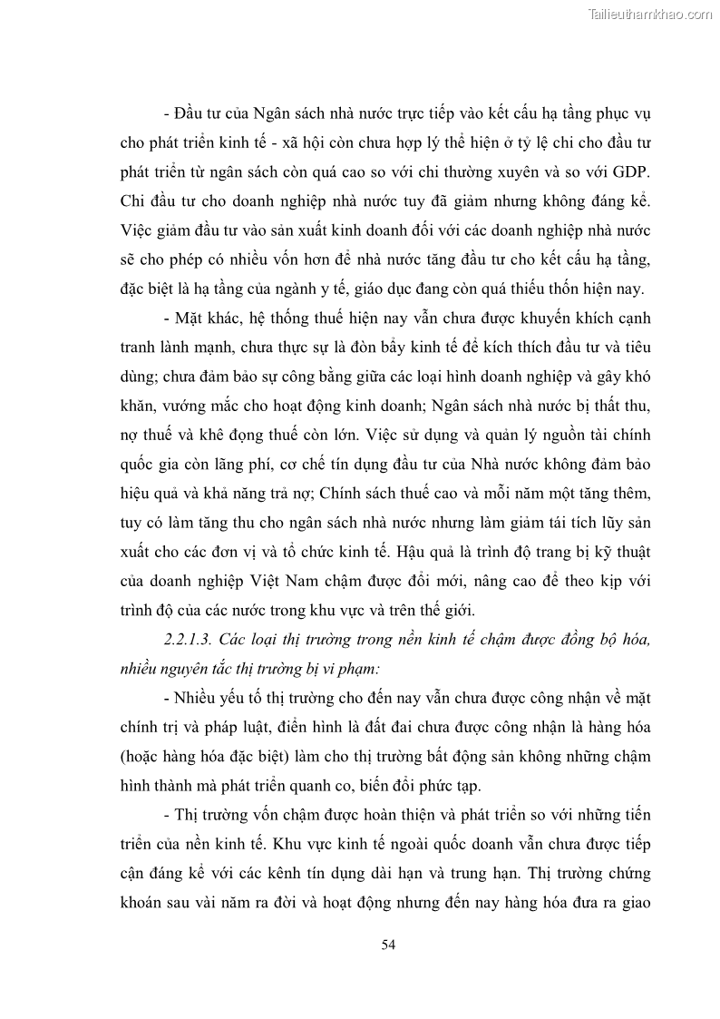 Luận văn thạc sĩ luật học Chức năng kinh tế của nhà nước trong nền kinh tế thị trường ở Việt Nam hiện nay - 5 Trang 57