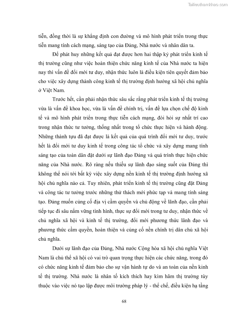 Luận văn thạc sĩ luật học Chức năng kinh tế của nhà nước trong nền kinh tế thị trường ở Việt Nam hiện nay - 6 Trang 71