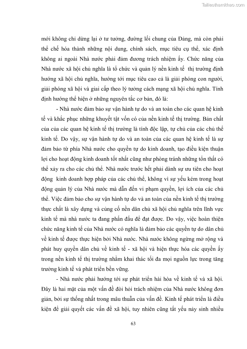 Luận văn thạc sĩ luật học Chức năng kinh tế của nhà nước trong nền kinh tế thị trường ở Việt Nam hiện nay - 6 Trang 66