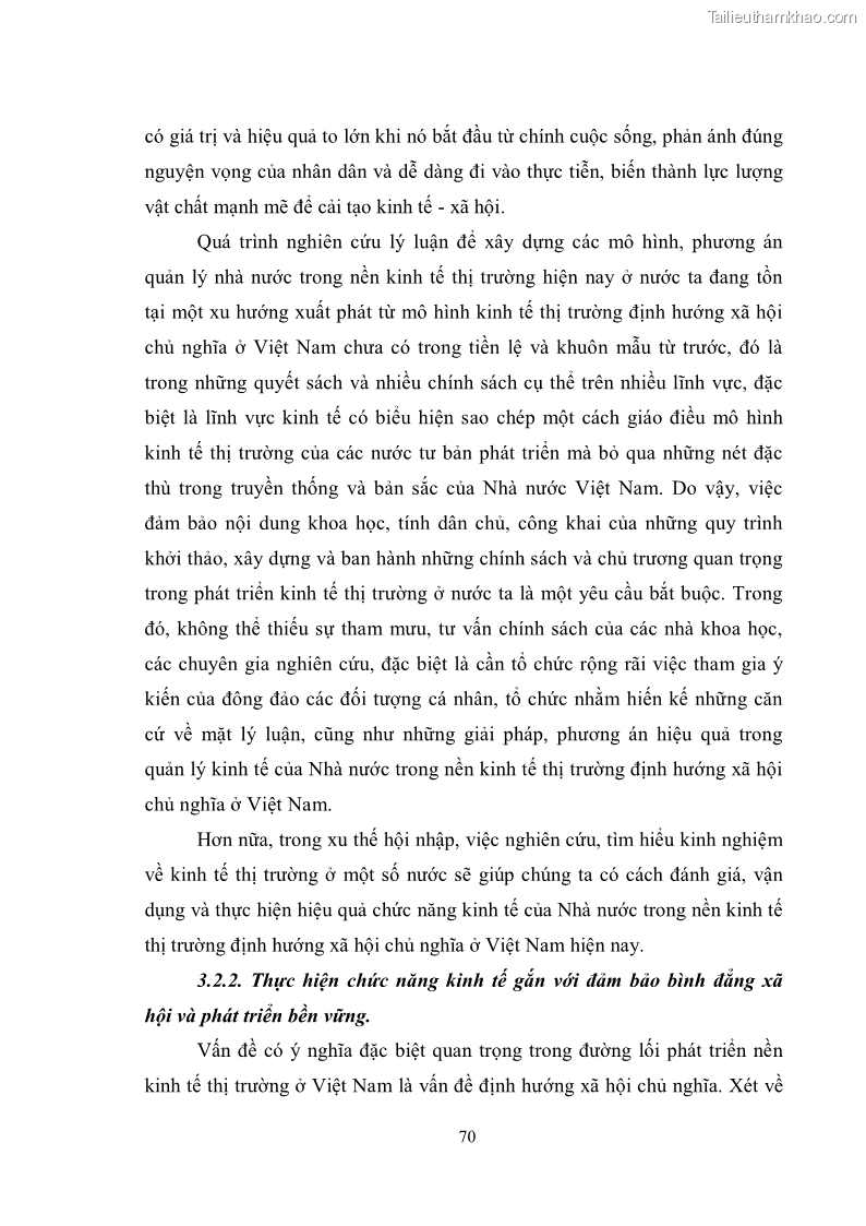 Luận văn thạc sĩ luật học Chức năng kinh tế của nhà nước trong nền kinh tế thị trường ở Việt Nam hiện nay - 7 Trang 73