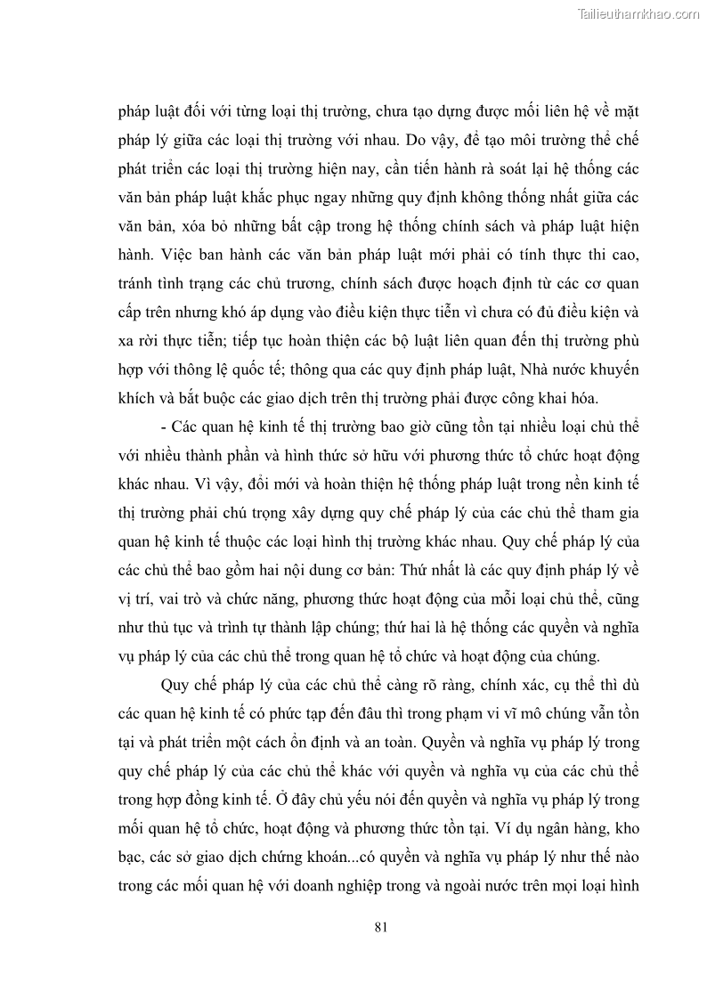 Luận văn thạc sĩ luật học Chức năng kinh tế của nhà nước trong nền kinh tế thị trường ở Việt Nam hiện nay - 7 Trang 84