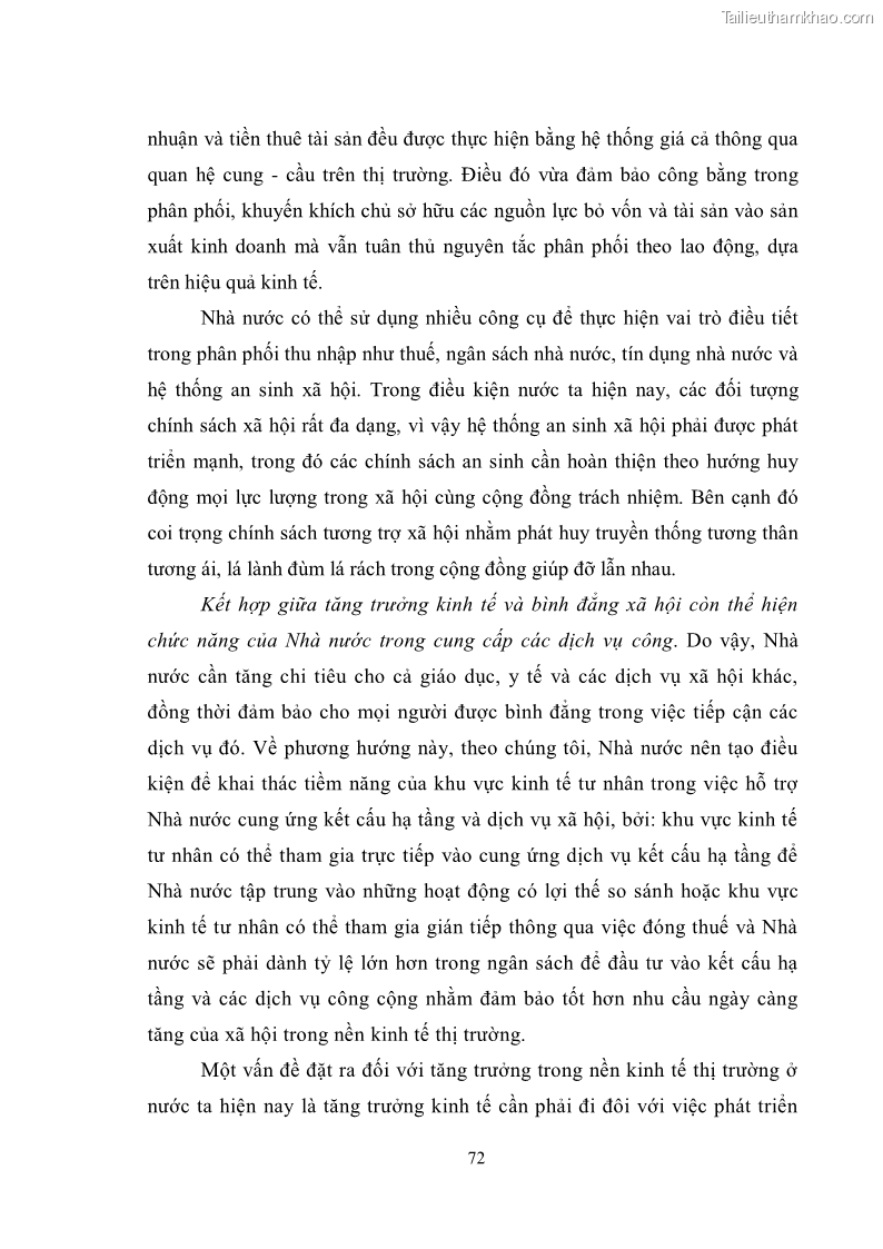 Luận văn thạc sĩ luật học Chức năng kinh tế của nhà nước trong nền kinh tế thị trường ở Việt Nam hiện nay - 7 Trang 75