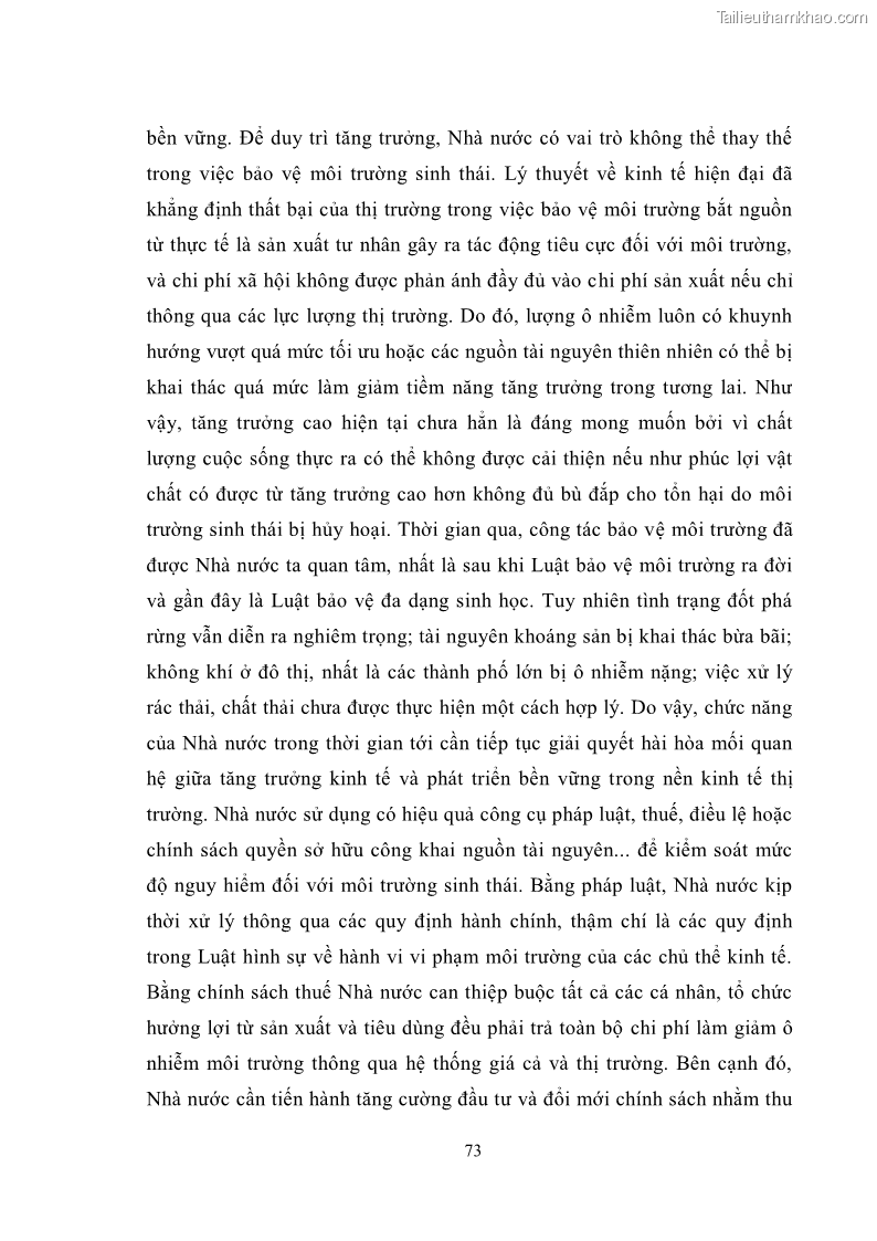 Luận văn thạc sĩ luật học Chức năng kinh tế của nhà nước trong nền kinh tế thị trường ở Việt Nam hiện nay - 7 Trang 76