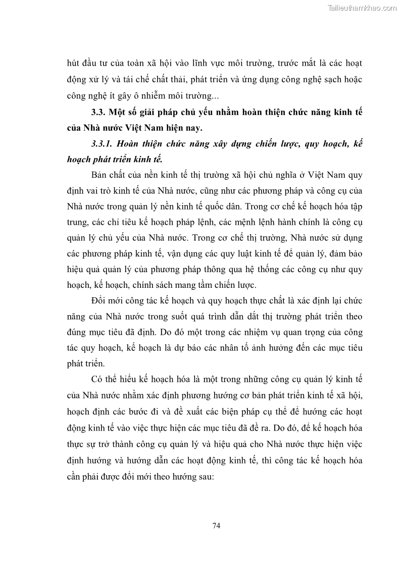 Luận văn thạc sĩ luật học Chức năng kinh tế của nhà nước trong nền kinh tế thị trường ở Việt Nam hiện nay - 7 Trang 77