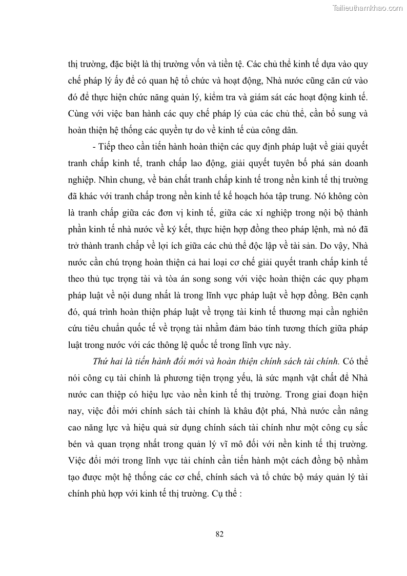 Luận văn thạc sĩ luật học Chức năng kinh tế của nhà nước trong nền kinh tế thị trường ở Việt Nam hiện nay - 8 Trang 85