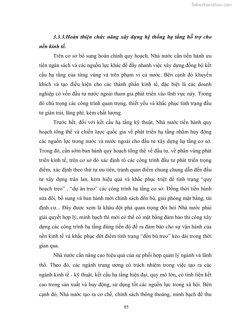 Luận văn thạc sĩ luật học Chức năng kinh tế của nhà nước trong nền kinh tế thị trường ở Việt Nam hiện nay - 8 Trang 88