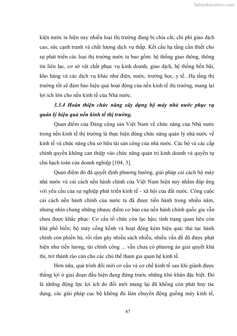 Luận văn thạc sĩ luật học Chức năng kinh tế của nhà nước trong nền kinh tế thị trường ở Việt Nam hiện nay - 8 Trang 90