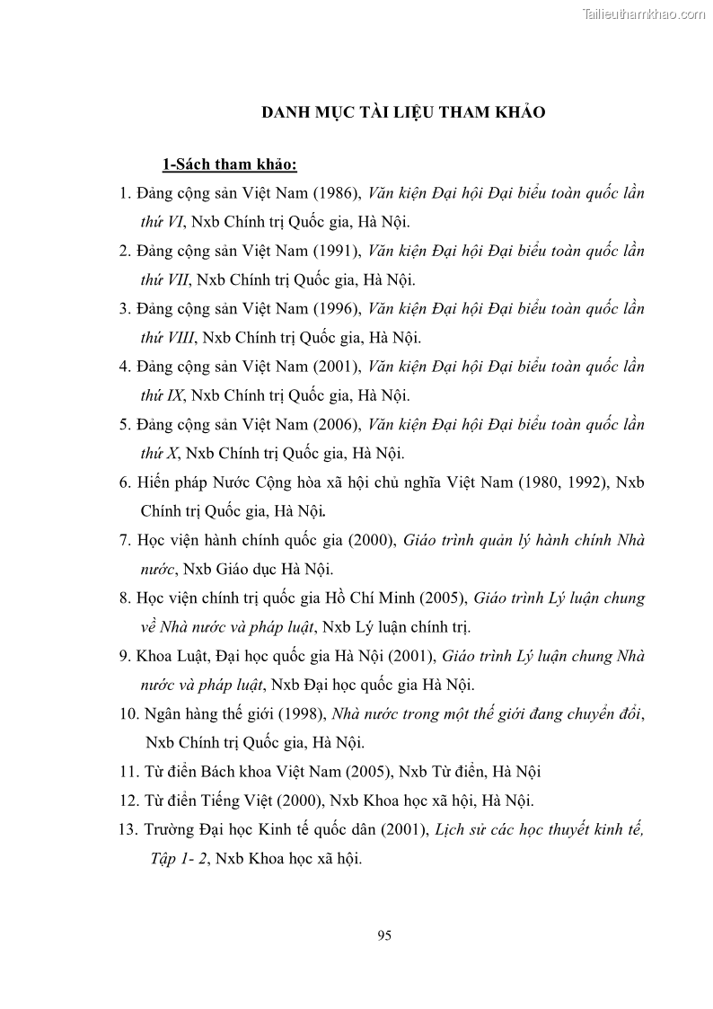 Luận văn thạc sĩ luật học Chức năng kinh tế của nhà nước trong nền kinh tế thị trường ở Việt Nam hiện nay - 9 Trang 98