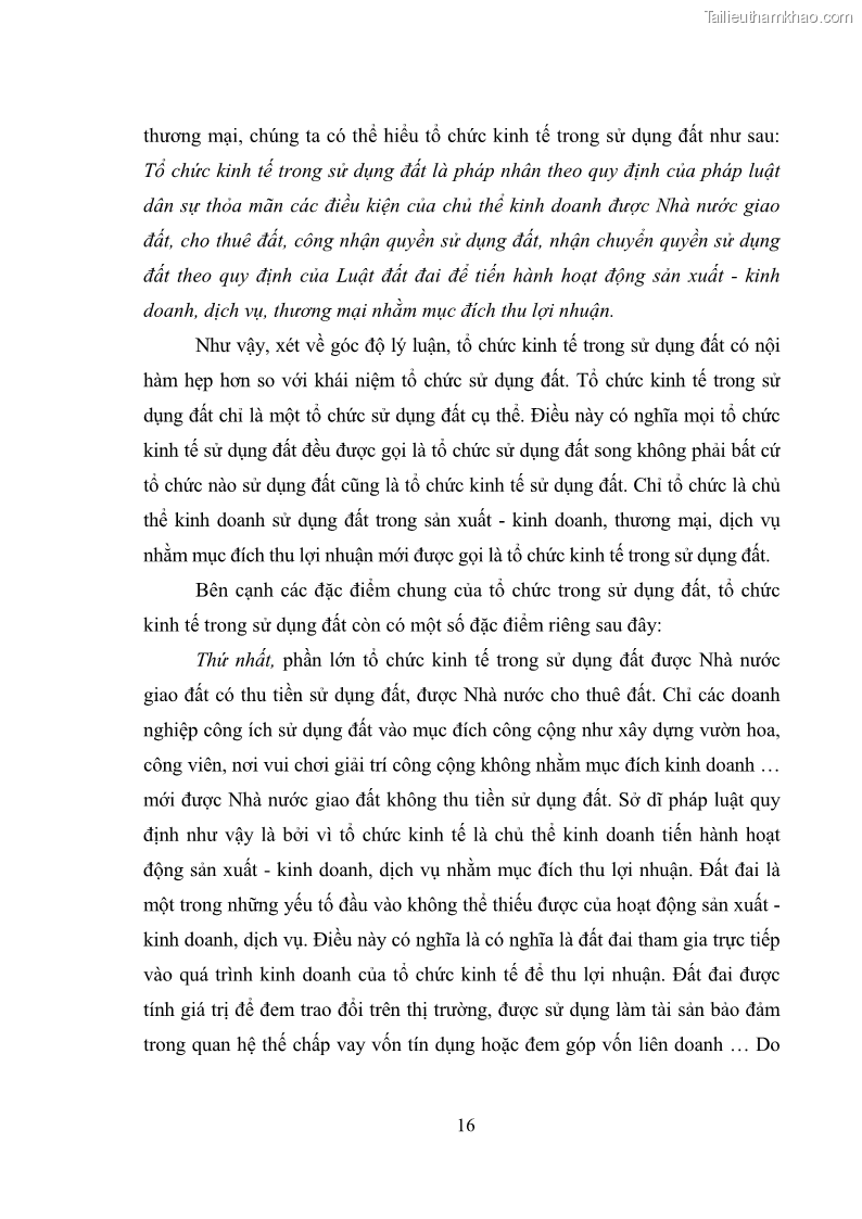 Luận văn thạc sĩ luật học Chuyển nhượng quyền sử dụng đất của tổ chức kinh tế theo quy định của Luật Đất đai 2013 - 2 Trang 24