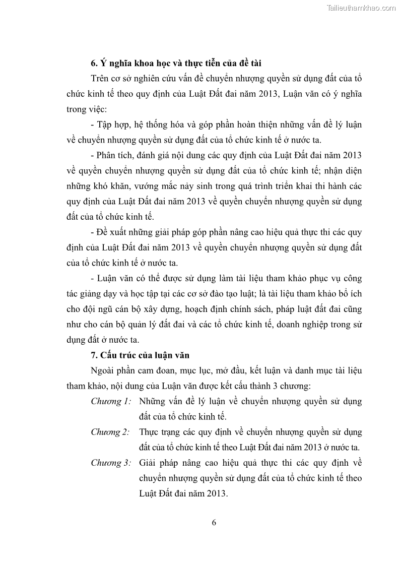 Luận văn thạc sĩ luật học Chuyển nhượng quyền sử dụng đất của tổ chức kinh tế theo quy định của Luật Đất đai 2013 - 2 Trang 14