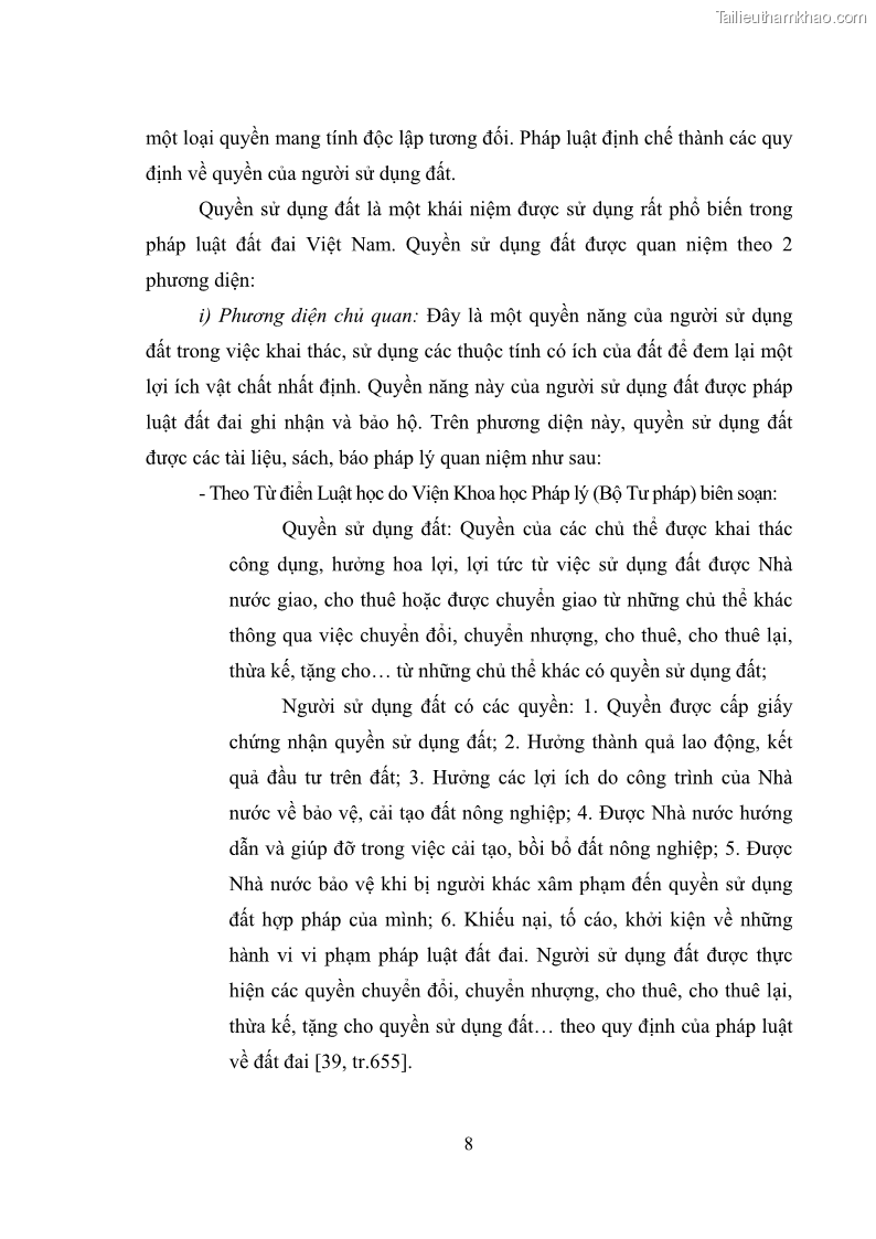 Luận văn thạc sĩ luật học Chuyển nhượng quyền sử dụng đất của tổ chức kinh tế theo quy định của Luật Đất đai 2013 - 2 Trang 16