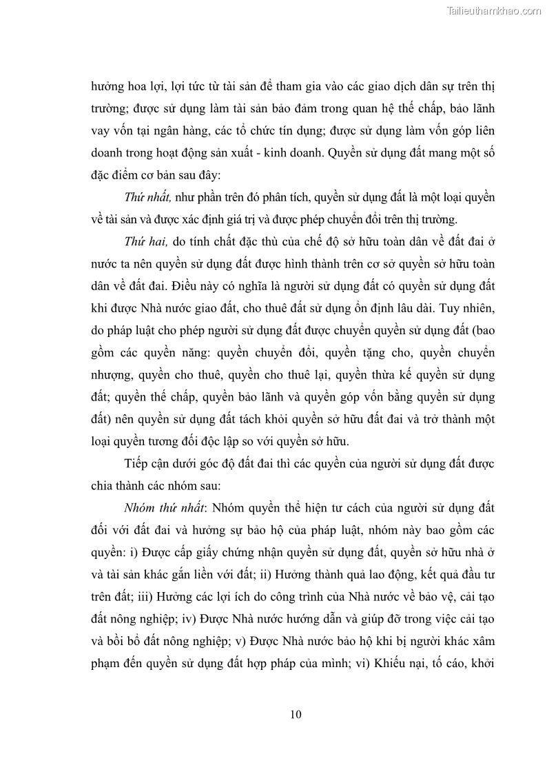 Luận văn thạc sĩ luật học Chuyển nhượng quyền sử dụng đất của tổ chức kinh tế theo quy định của Luật Đất đai 2013 - 2 Trang 18