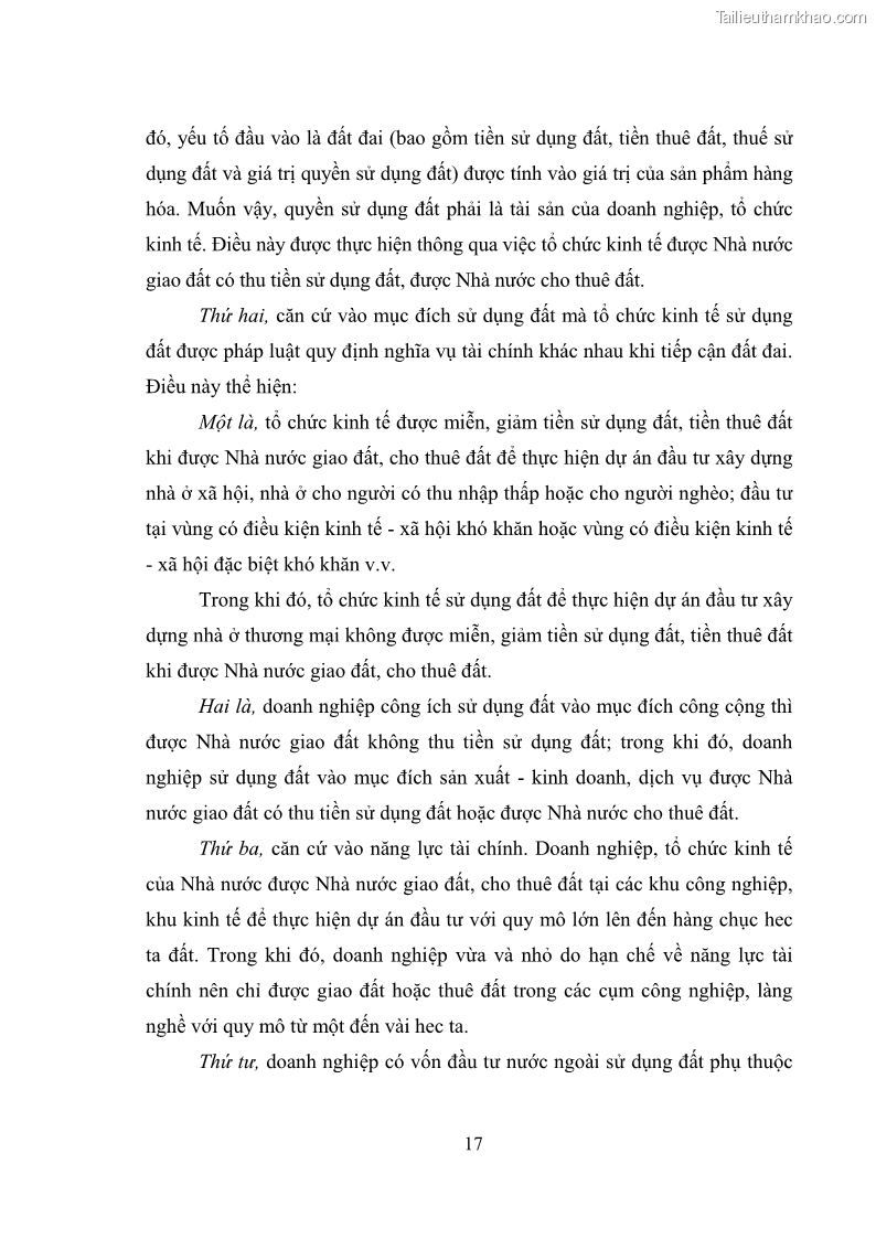 Luận văn thạc sĩ luật học Chuyển nhượng quyền sử dụng đất của tổ chức kinh tế theo quy định của Luật Đất đai 2013 - 3 Trang 25