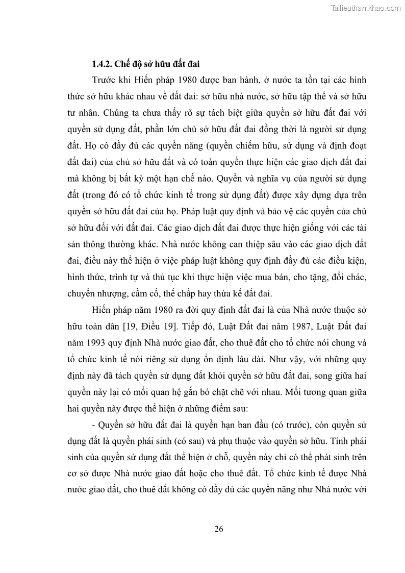 Luận văn thạc sĩ luật học Chuyển nhượng quyền sử dụng đất của tổ chức kinh tế theo quy định của Luật Đất đai 2013 - 3 Trang 34