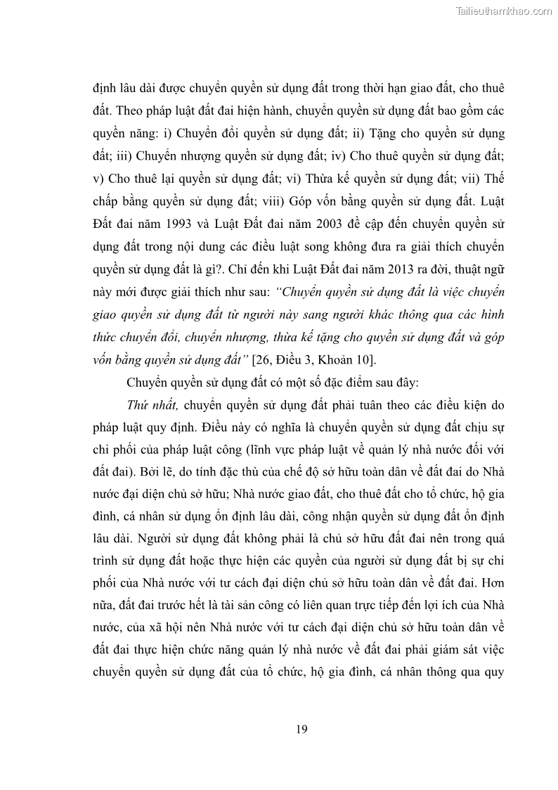 Luận văn thạc sĩ luật học Chuyển nhượng quyền sử dụng đất của tổ chức kinh tế theo quy định của Luật Đất đai 2013 - 3 Trang 27