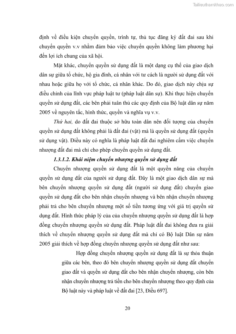 Luận văn thạc sĩ luật học Chuyển nhượng quyền sử dụng đất của tổ chức kinh tế theo quy định của Luật Đất đai 2013 - 3 Trang 28