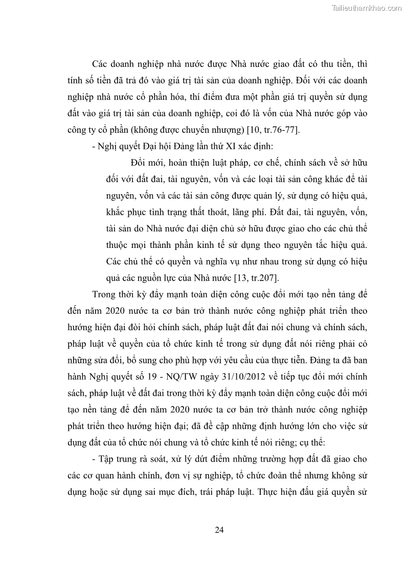 Luận văn thạc sĩ luật học Chuyển nhượng quyền sử dụng đất của tổ chức kinh tế theo quy định của Luật Đất đai 2013 - 3 Trang 32
