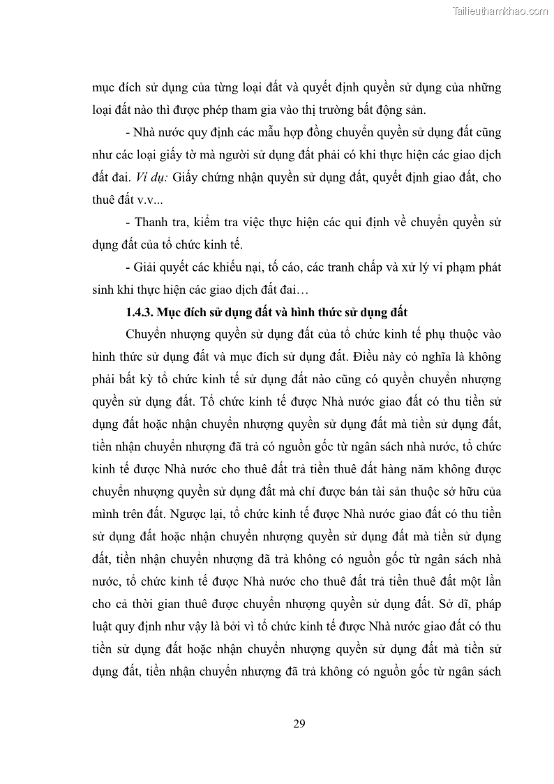 Luận văn thạc sĩ luật học Chuyển nhượng quyền sử dụng đất của tổ chức kinh tế theo quy định của Luật Đất đai 2013 - 4 Trang 37