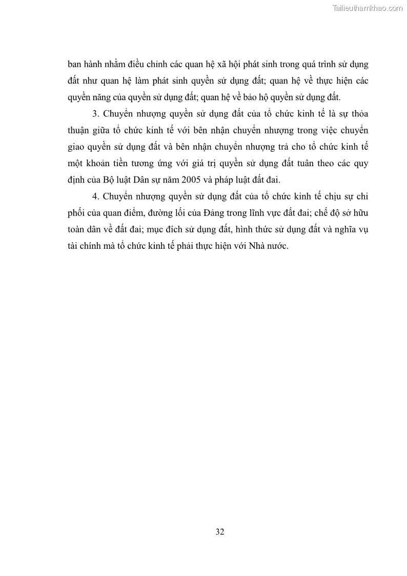 Luận văn thạc sĩ luật học Chuyển nhượng quyền sử dụng đất của tổ chức kinh tế theo quy định của Luật Đất đai 2013 - 4 Trang 40