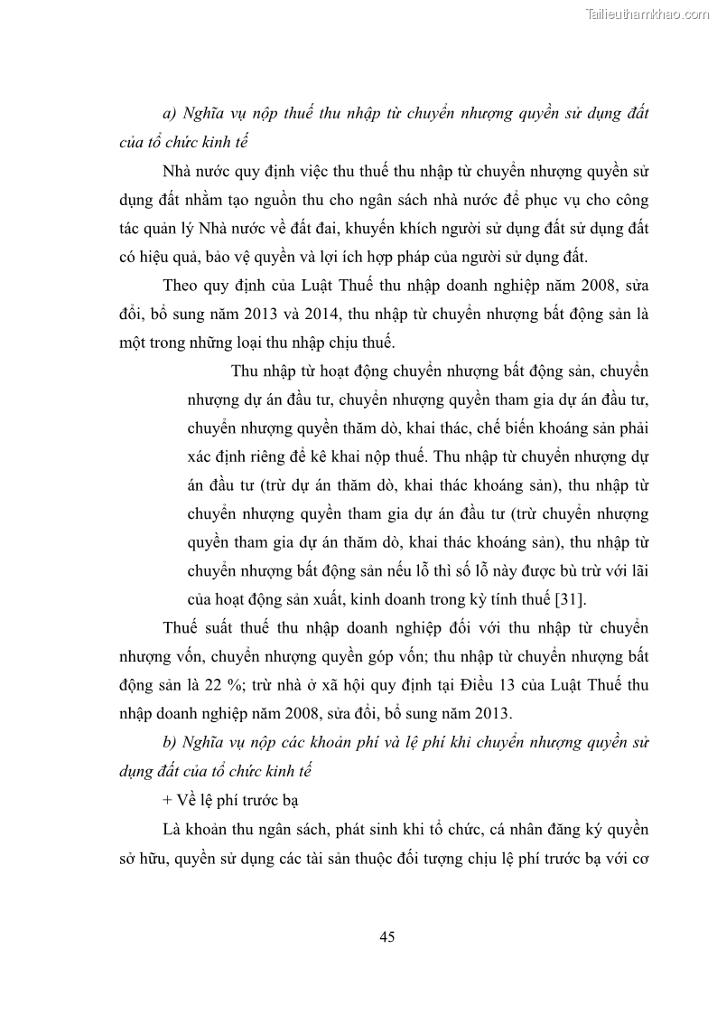 Luận văn thạc sĩ luật học Chuyển nhượng quyền sử dụng đất của tổ chức kinh tế theo quy định của Luật Đất đai 2013 - 5 Trang 53