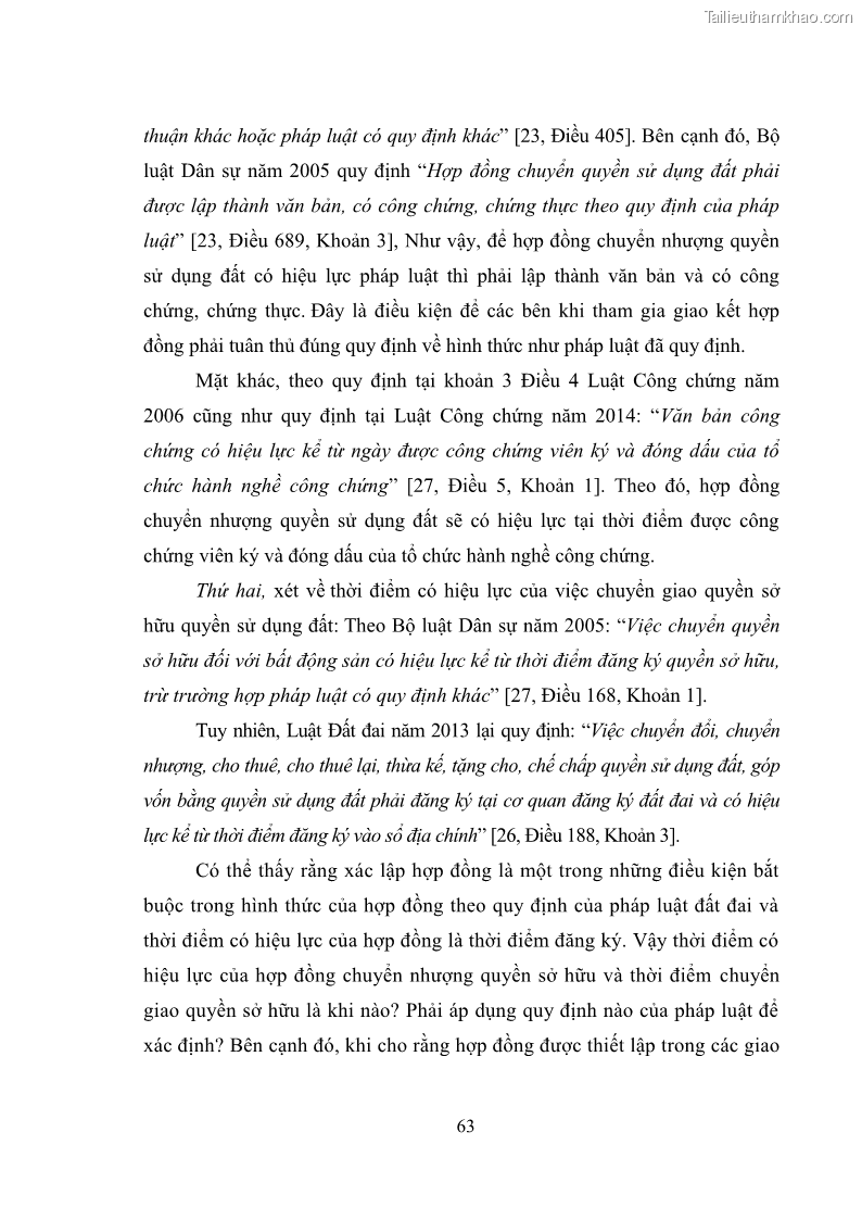 Luận văn thạc sĩ luật học Chuyển nhượng quyền sử dụng đất của tổ chức kinh tế theo quy định của Luật Đất đai 2013 - 6 Trang 71