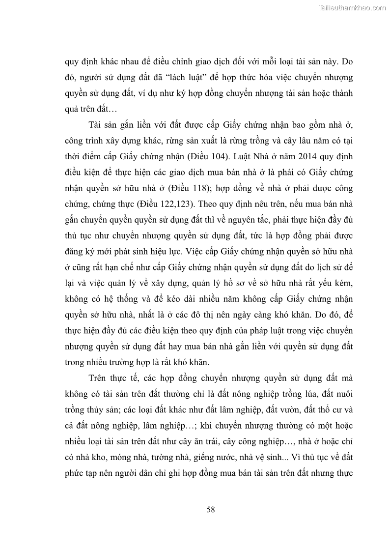Luận văn thạc sĩ luật học Chuyển nhượng quyền sử dụng đất của tổ chức kinh tế theo quy định của Luật Đất đai 2013 - 6 Trang 66