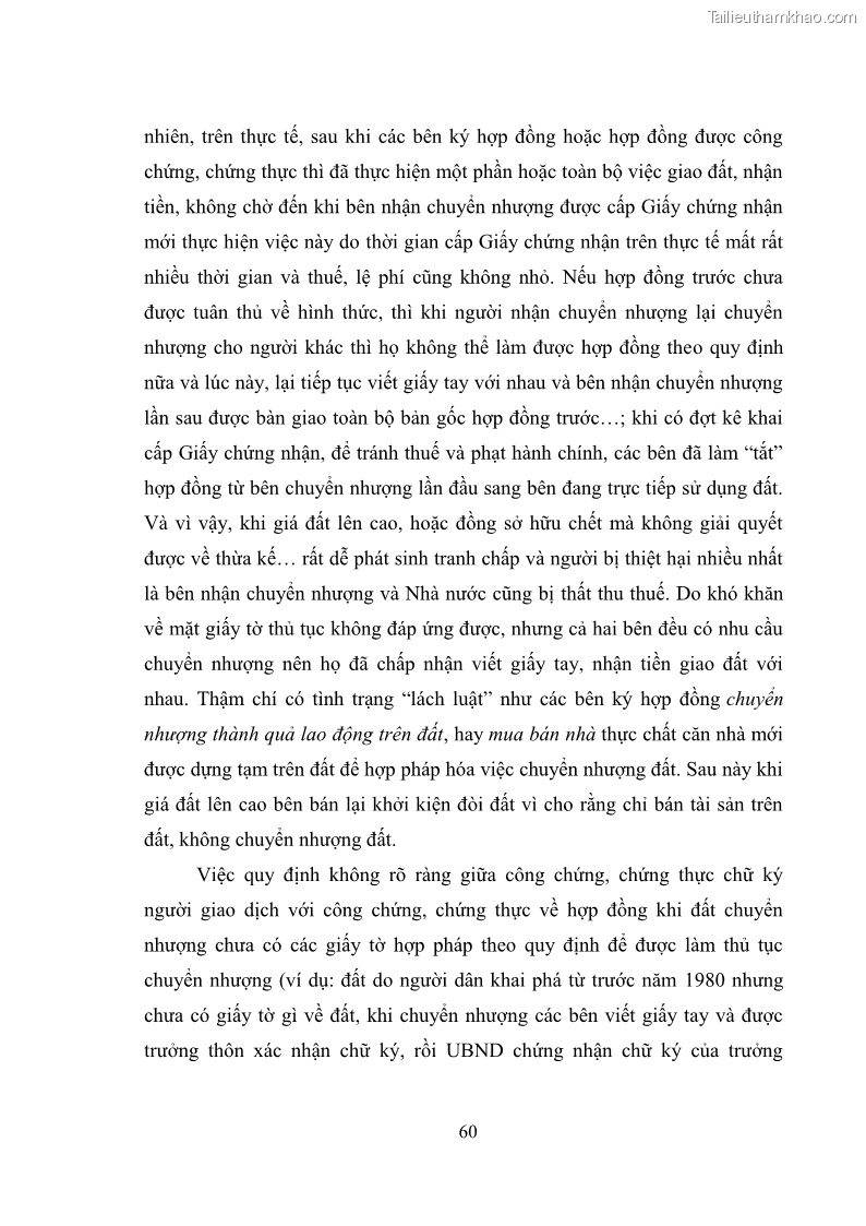 Luận văn thạc sĩ luật học Chuyển nhượng quyền sử dụng đất của tổ chức kinh tế theo quy định của Luật Đất đai 2013 - 6 Trang 68