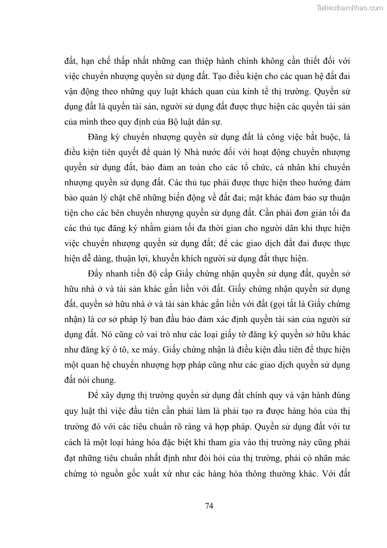Luận văn thạc sĩ luật học Chuyển nhượng quyền sử dụng đất của tổ chức kinh tế theo quy định của Luật Đất đai 2013 - 7 Trang 82
