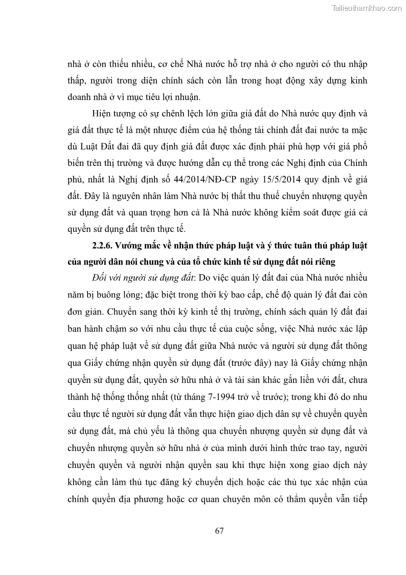 Luận văn thạc sĩ luật học Chuyển nhượng quyền sử dụng đất của tổ chức kinh tế theo quy định của Luật Đất đai 2013 - 7 Trang 75