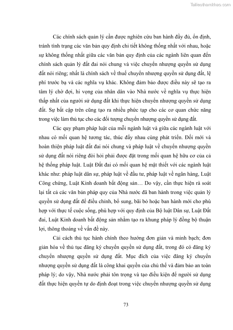 Luận văn thạc sĩ luật học Chuyển nhượng quyền sử dụng đất của tổ chức kinh tế theo quy định của Luật Đất đai 2013 - 7 Trang 81