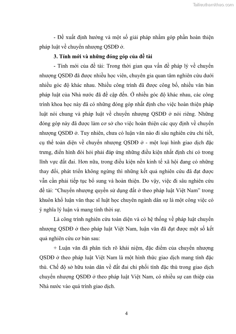 Luận văn thạc sĩ luật học Chuyển nhượng quyền sử dụng đất ở theo pháp luật Việt Nam - 1 Trang 10