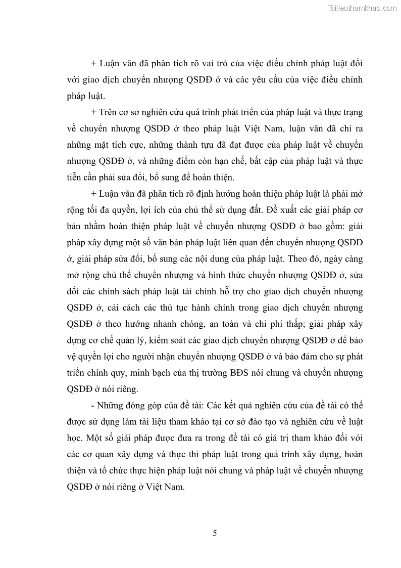 Luận văn thạc sĩ luật học Chuyển nhượng quyền sử dụng đất ở theo pháp luật Việt Nam - 1 Trang 11