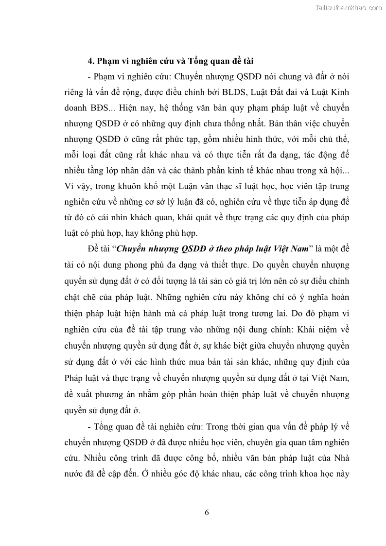 Luận văn thạc sĩ luật học Chuyển nhượng quyền sử dụng đất ở theo pháp luật Việt Nam - 1 Trang 12