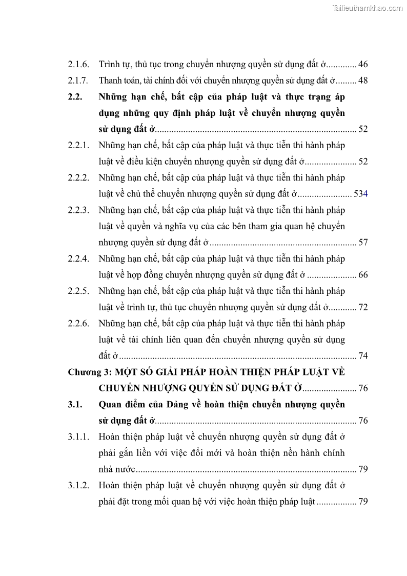 Luận văn thạc sĩ luật học Chuyển nhượng quyền sử dụng đất ở theo pháp luật Việt Nam - 1 Trang 4