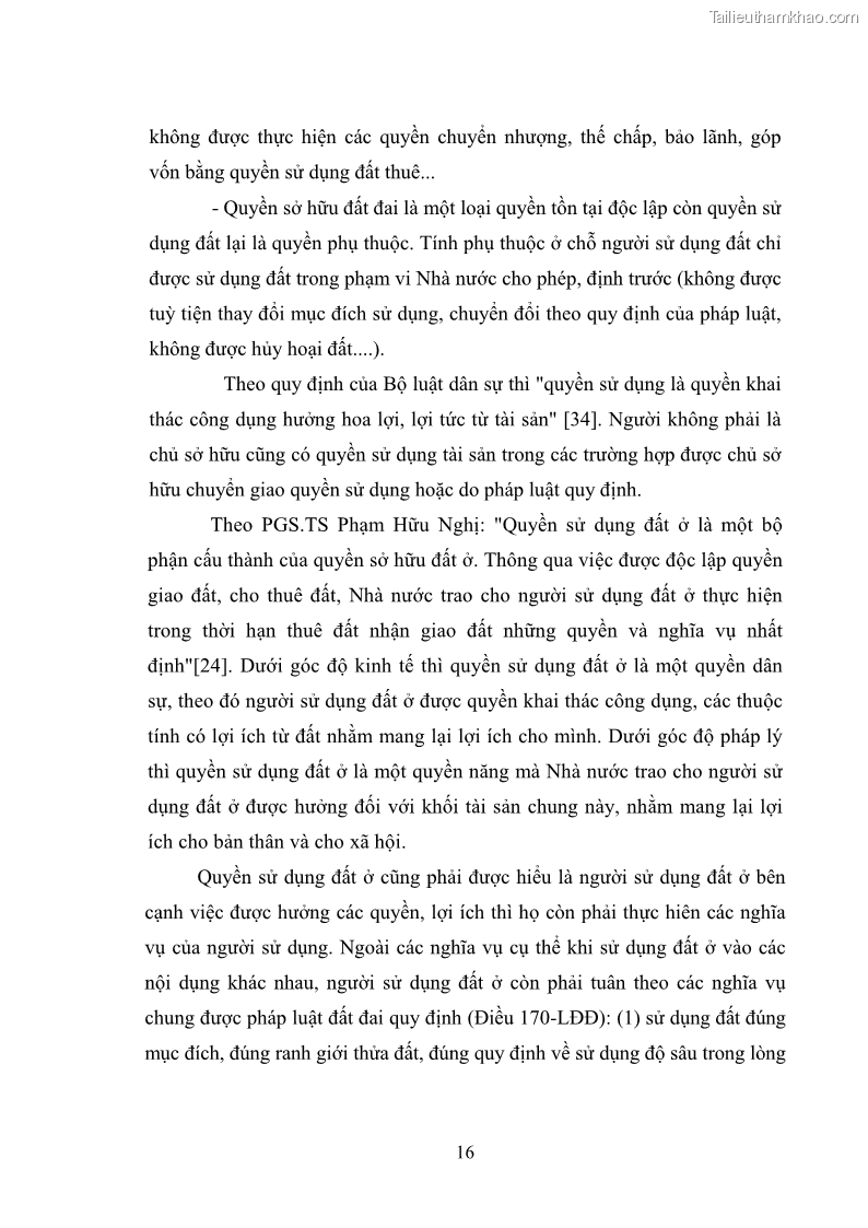 Luận văn thạc sĩ luật học Chuyển nhượng quyền sử dụng đất ở theo pháp luật Việt Nam - 2 Trang 22