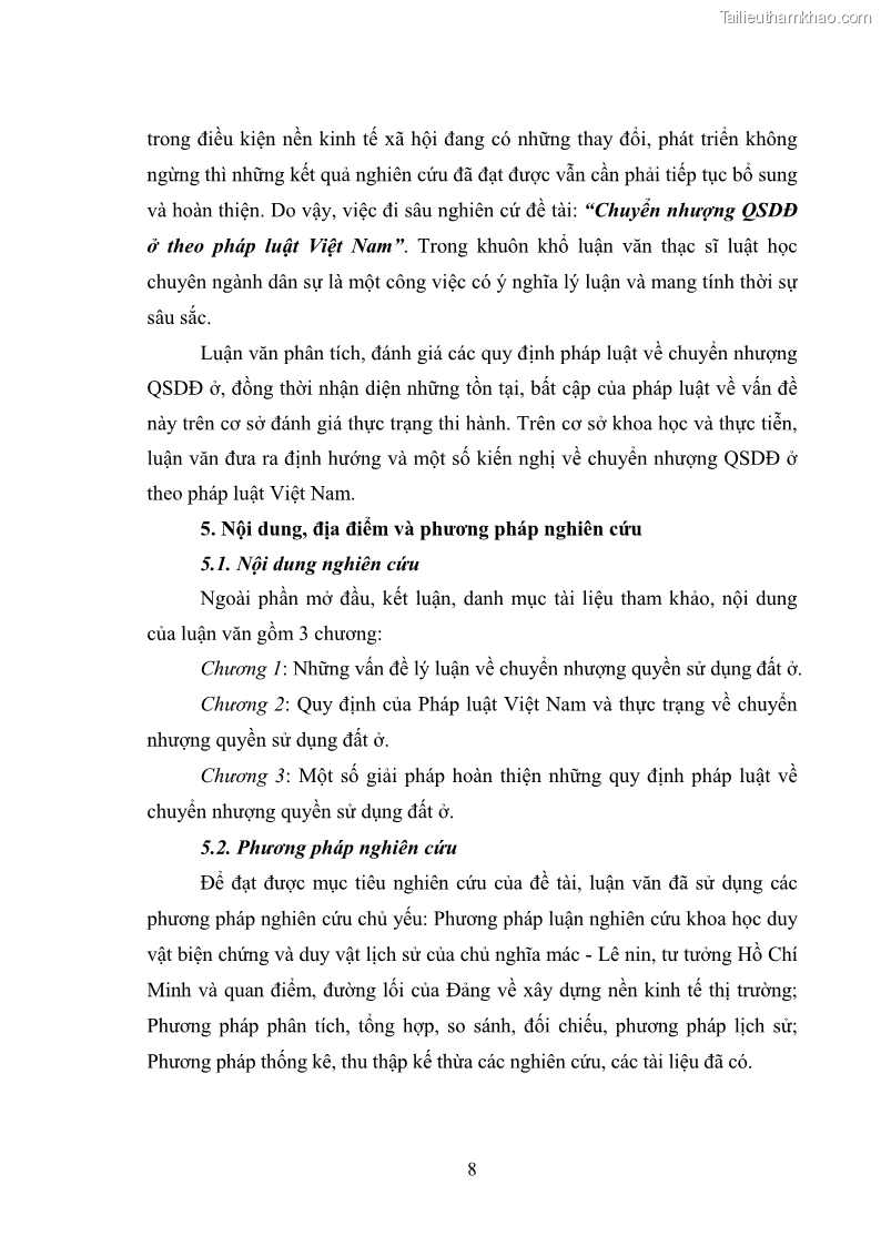 Luận văn thạc sĩ luật học Chuyển nhượng quyền sử dụng đất ở theo pháp luật Việt Nam - 2 Trang 14