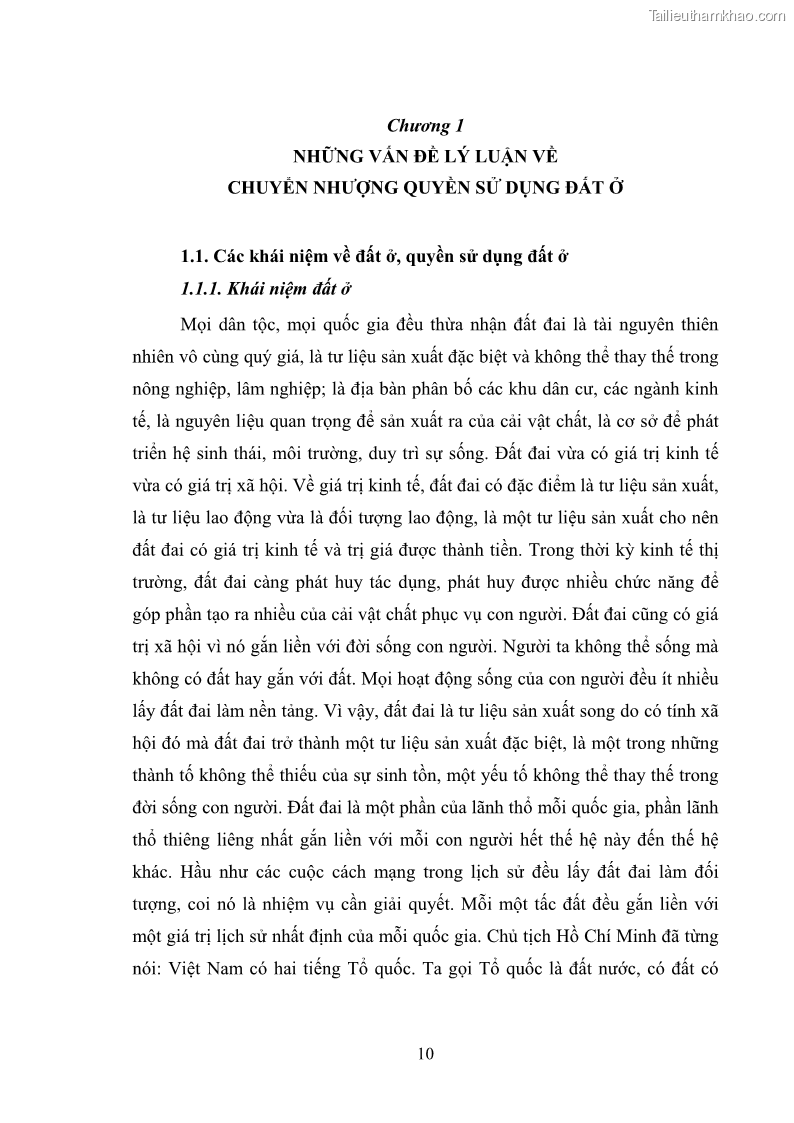 Luận văn thạc sĩ luật học Chuyển nhượng quyền sử dụng đất ở theo pháp luật Việt Nam - 2 Trang 16
