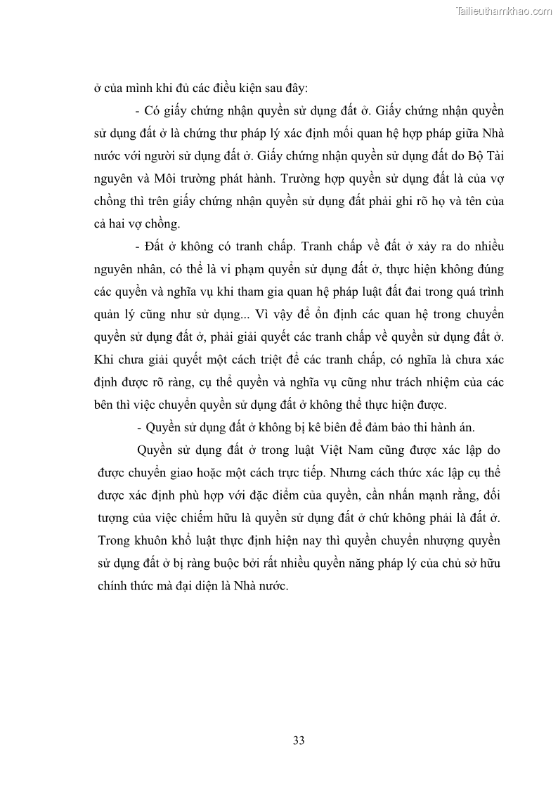 Luận văn thạc sĩ luật học Chuyển nhượng quyền sử dụng đất ở theo pháp luật Việt Nam - 4 Trang 39