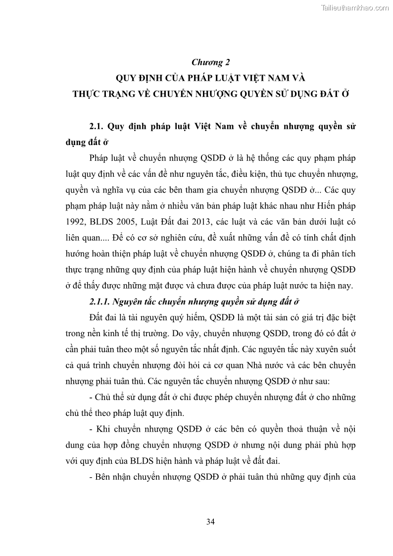 Luận văn thạc sĩ luật học Chuyển nhượng quyền sử dụng đất ở theo pháp luật Việt Nam - 4 Trang 40