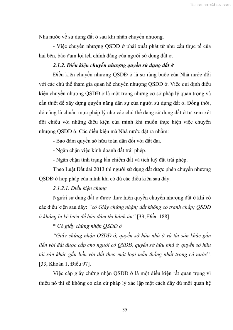 Luận văn thạc sĩ luật học Chuyển nhượng quyền sử dụng đất ở theo pháp luật Việt Nam - 4 Trang 41