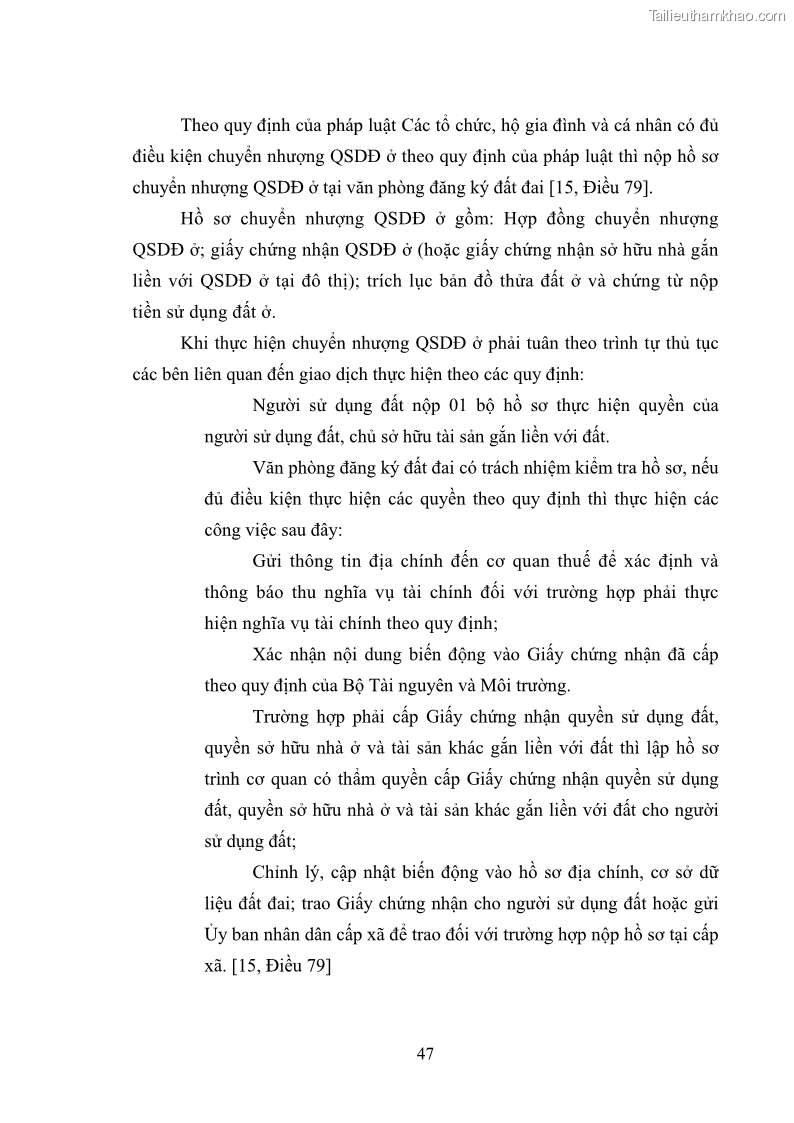 Luận văn thạc sĩ luật học Chuyển nhượng quyền sử dụng đất ở theo pháp luật Việt Nam - 5 Trang 53