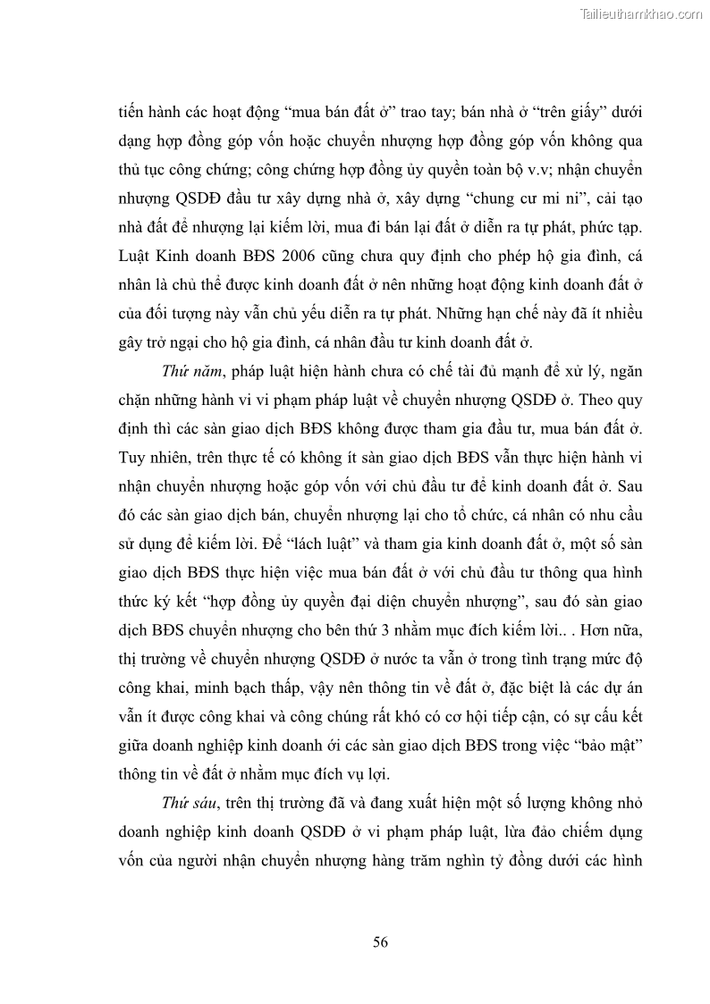Luận văn thạc sĩ luật học Chuyển nhượng quyền sử dụng đất ở theo pháp luật Việt Nam - 6 Trang 62