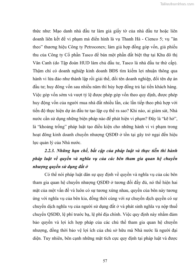 Luận văn thạc sĩ luật học Chuyển nhượng quyền sử dụng đất ở theo pháp luật Việt Nam - 6 Trang 63